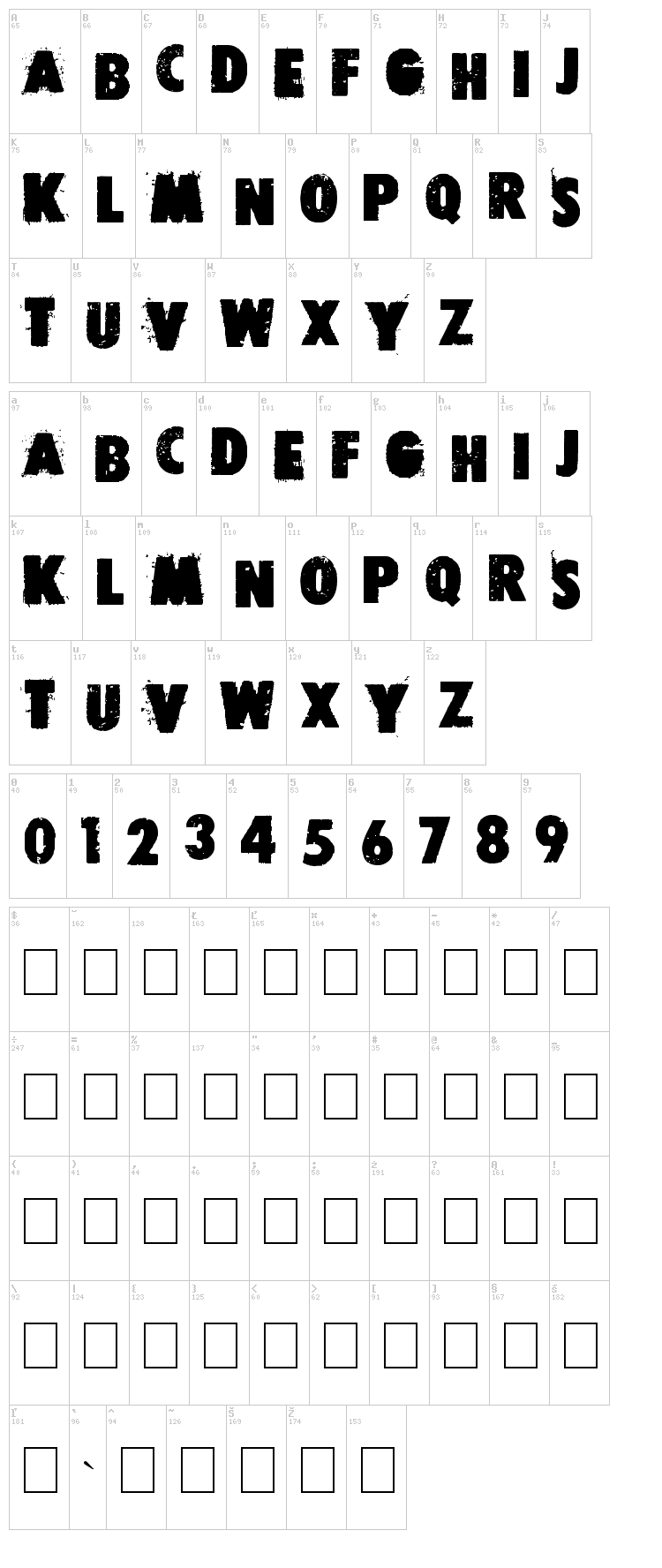 Free press font map